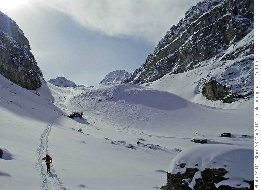 Take care skiing down the moraine