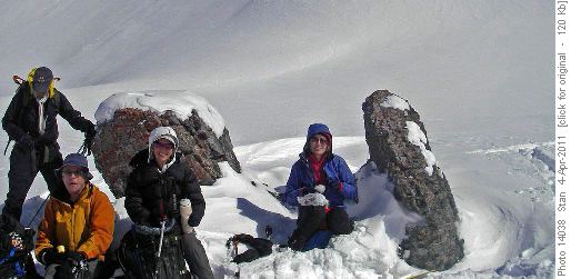 Lunch sheltered from the wind