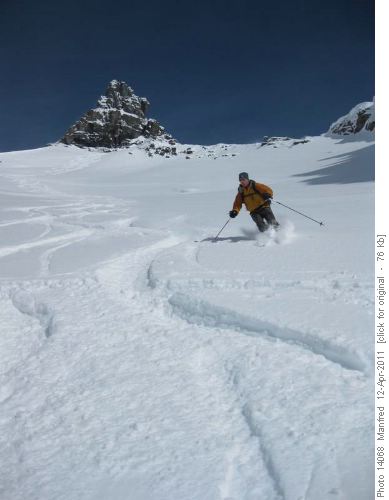 Philip enjoying the deep powder