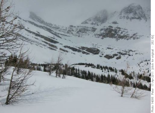 Hidden Lake is well hidden, Pika Peak to the right