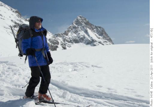 Bill enjoying the views from French col