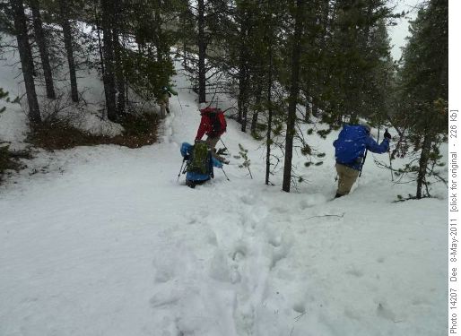 Hiking thru deep snow