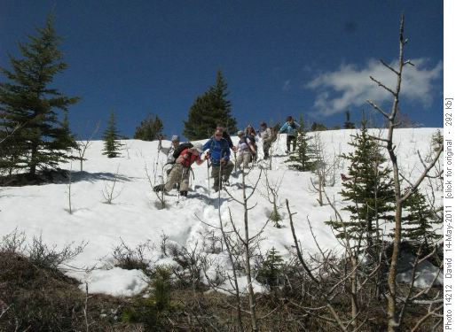 Over the edge and down we head to Grass Pass