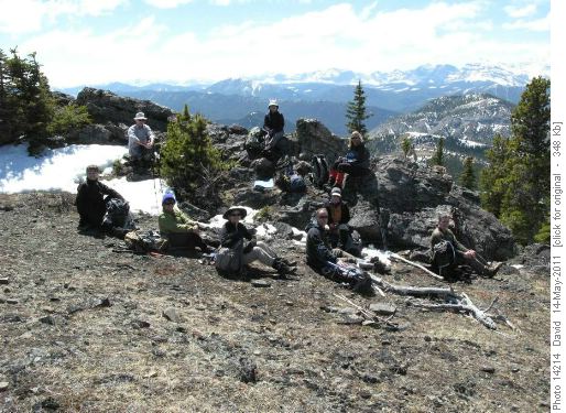 Lunch near the high point of the Bull Creek Hills