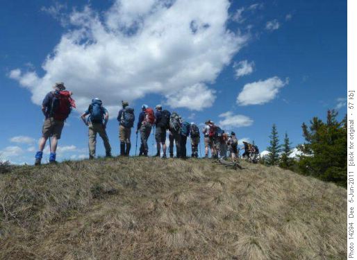 Hikers on the ridge