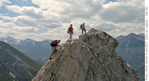 Bill, Jim And Yolande Scrambling On The Descent