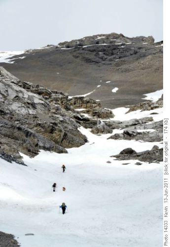 Mt Fable up the gully to base of ridge