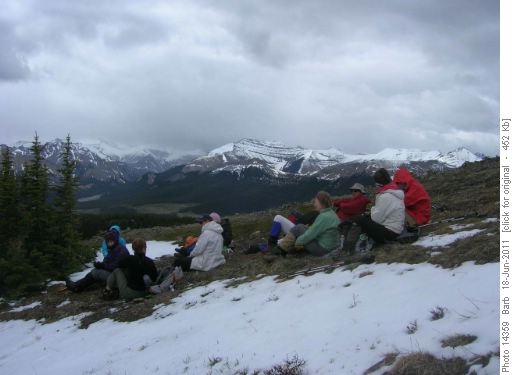 Group lunch on Jumpingpound Mtn