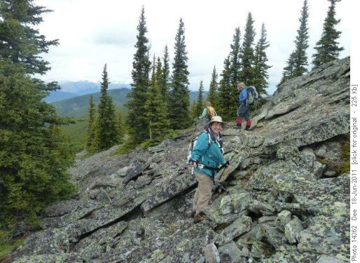 Mary, Barb & Barb on trail detour
