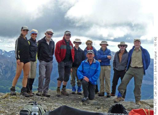 Susan, Alda, Arnold, Bob, Jack, Carl, Lorri, Bill, Damian and Jim on East End of Rundle