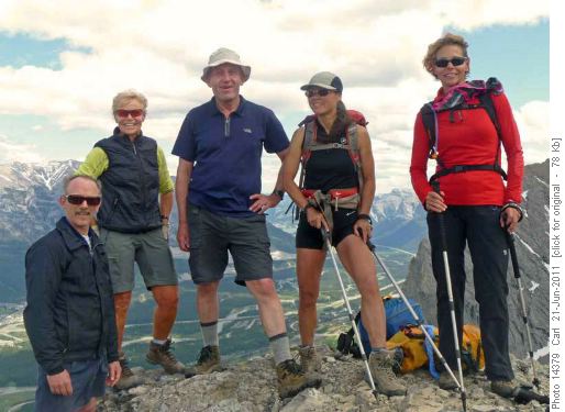 Jack, Alda, Carl, Susan and Lorri on Miner's Peak