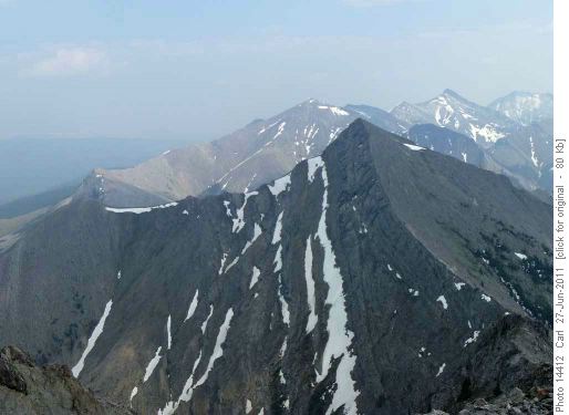 From Midnight Peak: Half-Past, High Point (in sun), Belmore-Brown (to HP's left)