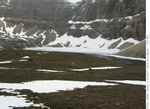 A cirque lake beside Mt Edith Cavell