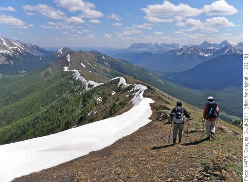 Starting back along Mist Ridge