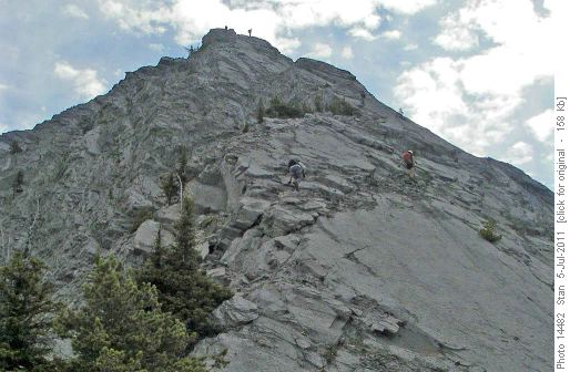 Scrambling up Baldy West Ridge