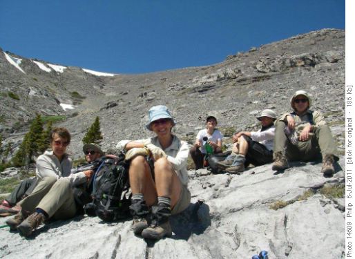 Taking a break in 'second' gully