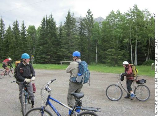 Leaving Stoney trailhead for Mary Barclay's mountain.