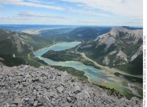 Barrier lake and Mount Baldy.