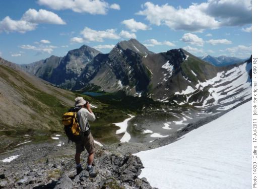 John photographing Guin's Pass and Ribbon Lake