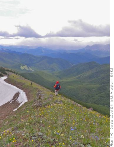 Starting down Lineham Ridge