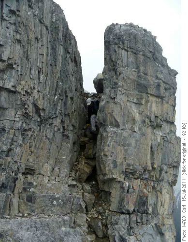 Wallace descending a scrambly bit
