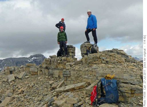 Terry, Damian and Carl on Dolomite Peak
