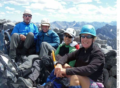 Carl, John, Jeannine and Ealaine on Mt Galatea