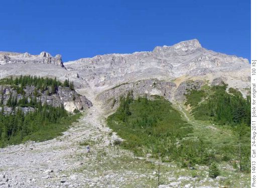 Our descent gully, south peak at right