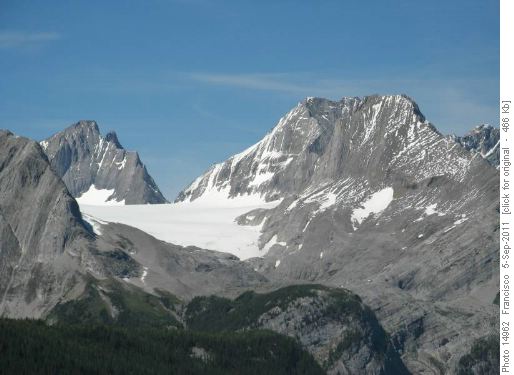 Haig glacier from viewpoint
