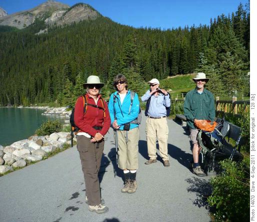Shelia, Brieta, Tom and Dave on Lakeshore Trail