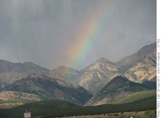 Rainbow on Deseret Peak and Stansbury Mountains