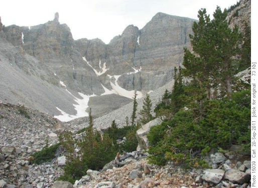 The remnant glacier on Wheeler Peak