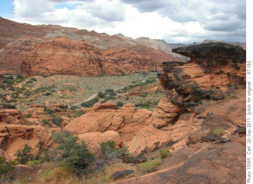 Lava capstone on sandstone hoodo