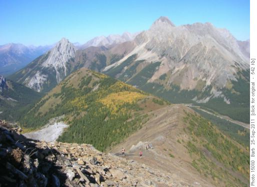 Going down the ridge
