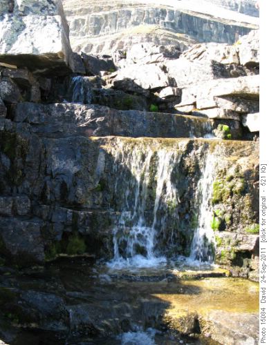 Waterfall from lake