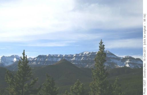 Bluerock Mtn with Mt Ware's peak in foreground