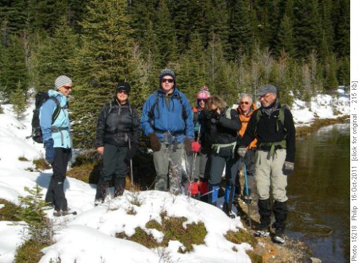 Admiring 'ice sculpture' from Rummel Lake
