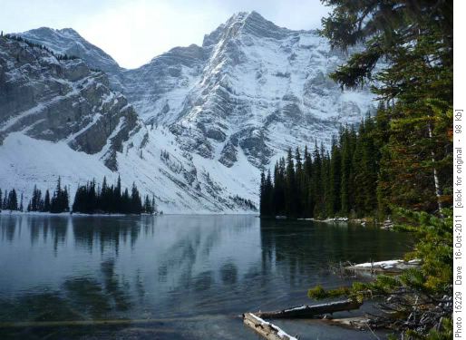 Mt. Sarrail and ice covered Rawson Lake