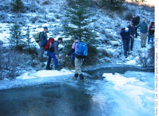 Gorge Creek ice crossing