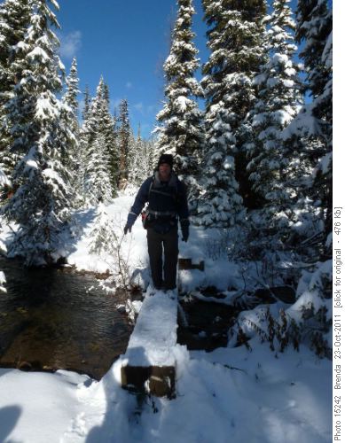 Crossing Taylor Creek on our way to O Brien Lake