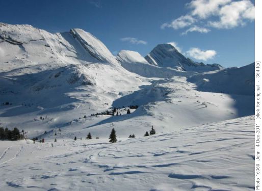Looking towards South Burstall pass and Mount Sir Douglas