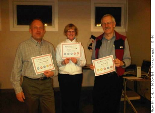 Red Rammies 2011: {906 Carl Von}, {172 Christine Grotefeld} & {177 Ron Hunter}. Absent: {225 Carl Potter} & {957 Bob West}