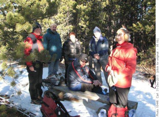 Group on summit in low light