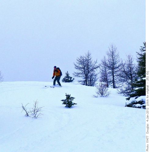 Philip pushing off from the top of the ridge