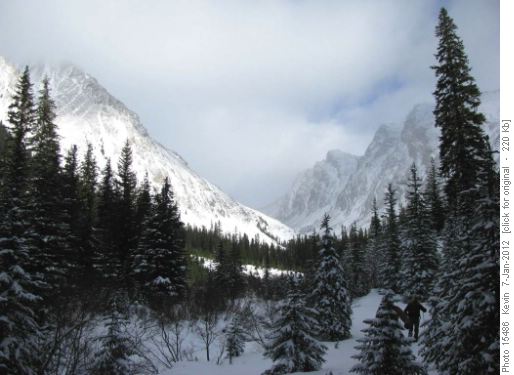 First view of the Headwall valley