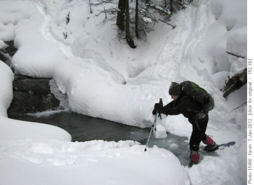 Did she break the snow bridge? You'll have to ask her yourself!