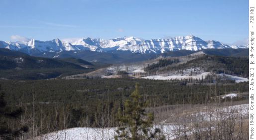 Bluerock Mtn (2,789m) from Long Prairie Ridge (20km to the WNW)