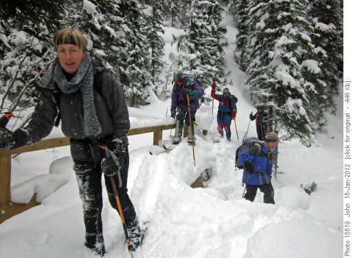 Side creek crossing near Pharoah Creek (Jeannine at left)