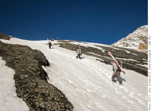 Climb to col