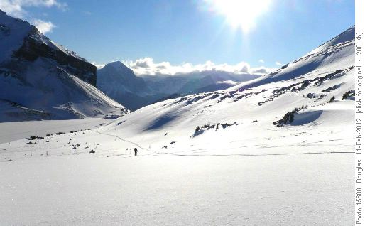 Ski down from Packers to Ptarmigan Lake